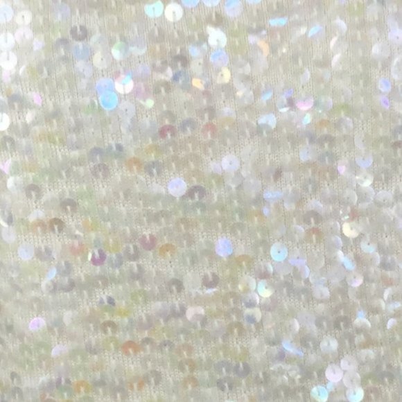 NWOT Bloomingdale's Cream Sequin Sleeveless Silk Top s/p - Picture 5 of 7